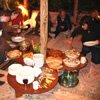 2009 Catherine Annis Scaravelli Inspired Yoga holiday at Tilton House evening meal in kosk