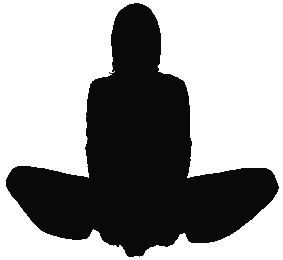 Badha Konasana silhouette of Catherine Annis Scaravelli inspired yoga teacher