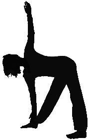 trikonasana silhouette of Catherine Annis Scaravelli inspired yoga teacher