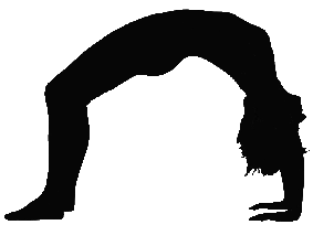urdhva danurasana silhouette of Catherine Annis Scaravelli inspired yoga teacher