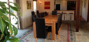 Brooklands Barn Yoga Retreat Weekend dining area
