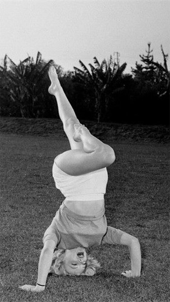 Vintage, Yoga, Photo, Marilyn Monroe, historical, rare, black & white, photography, history, 1948