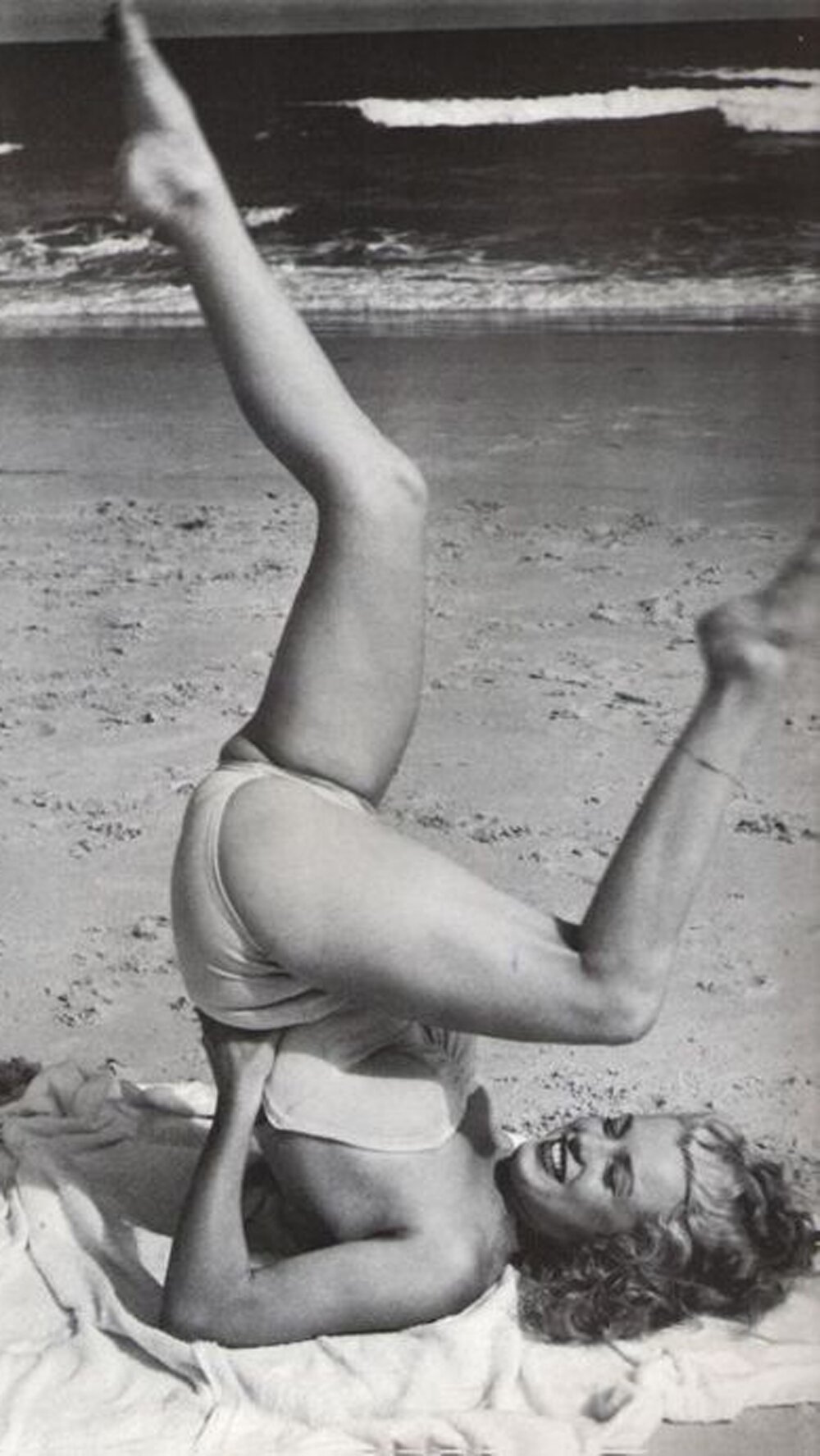 Vintage, Yoga, Photo, Marilyn Monroe, historical, rare, black & white, photography, history, 1948