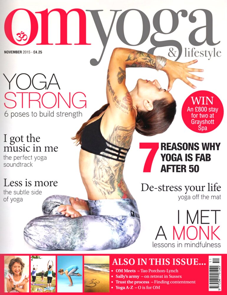 2015, Nov, Om Yoga Magazine & Lifestyle, Scaravelli, Yoga, article, Catherine Annis, Less is More, Hatha, UK, London
