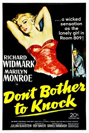 View Marilyn Monroe @ our Pinterest Gallery 1952, Marilyn Monroe, Film, movie, Poster, Dont Bother to Knock