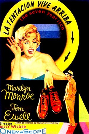 View Marilyn Monroe @ our Pinterest Gallery 1955, Marilyn Monroe, Film, Movie, Poster, Promotion, The Seven Year Itch, Spanish