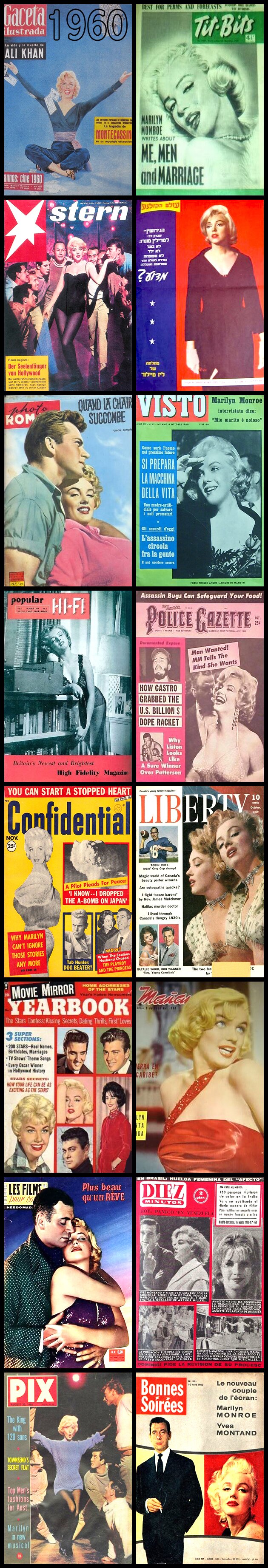 1960, Marilyn Monroe, Magazine, Covers, Photo, Collection Montage
